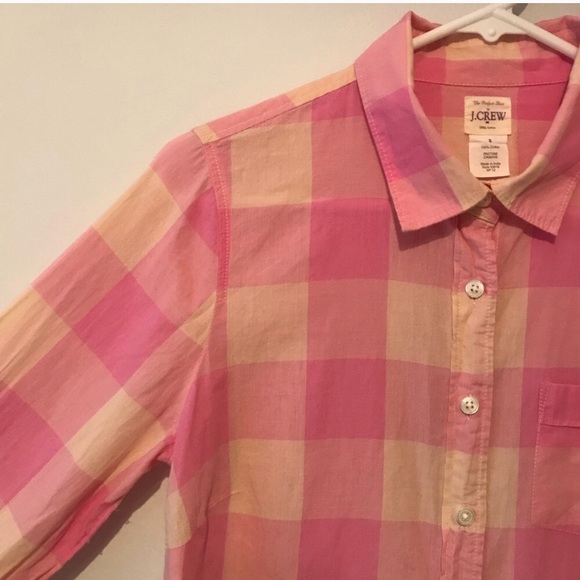 J. Crew Perfect Shirt in Wide Pink Check - Picture 3 of 5